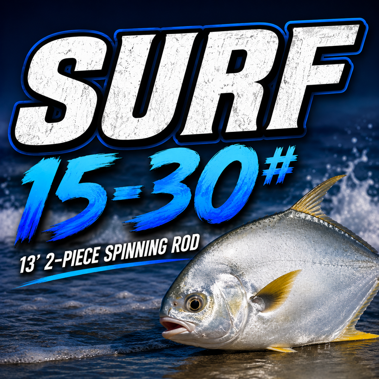 Surf 15-30# 13' 2 Piece Spinning rod